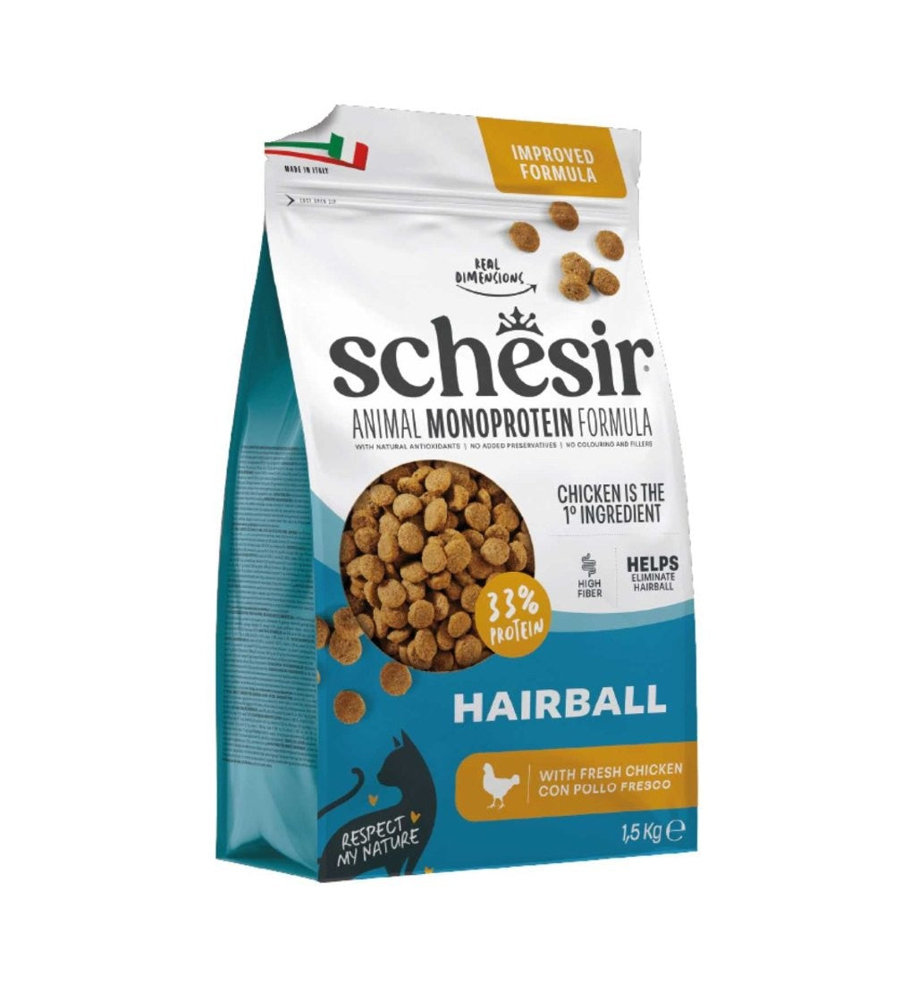 Schesir Monoprotein Hairball Pollo 400 g, retro