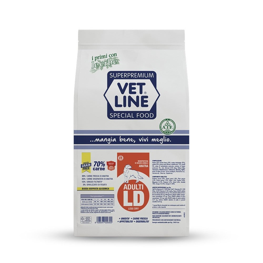 Crocchette per Cani Adulti Vet line Ld Grain Free Gusto Anatra 3 kg