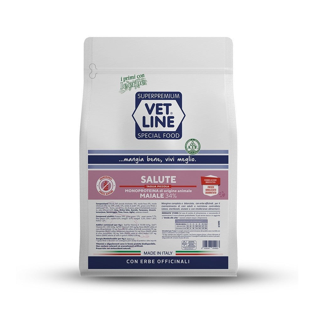 Crocchette Vet line Salute per Cani di Taglia Piccola Gusto Maiale 800 g