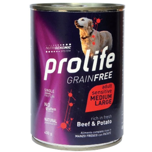 Prolife - Prolife - Grain Free Adult Medium/Large Sensitive Beef & Potato per Cani - Animalmania Store