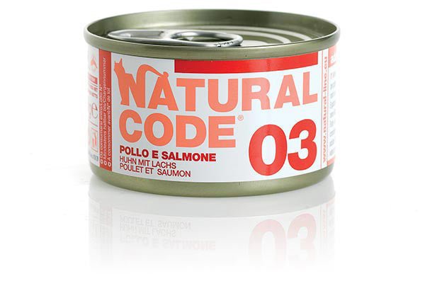 Natural Code - Alimento Umido Gatto – Natural Code 03 Pollo E Salmone Gr.85 - Animalmania Store
