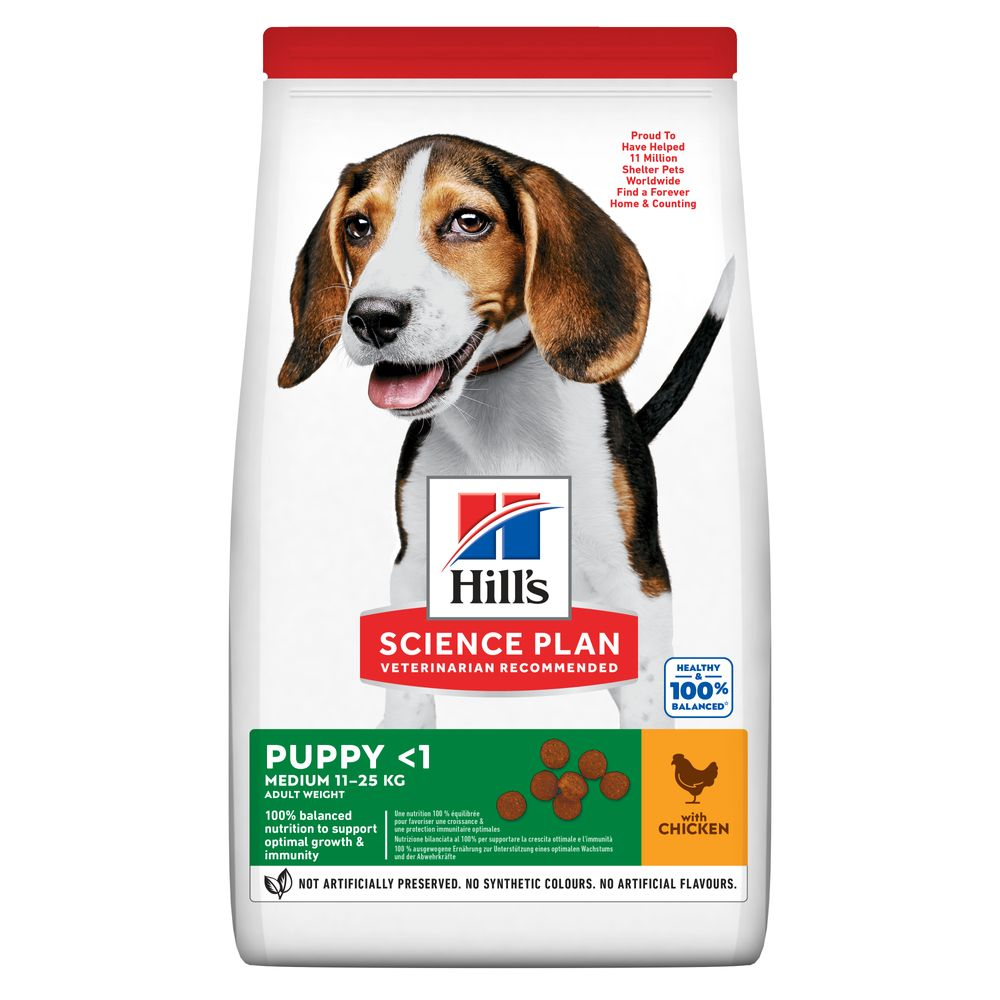 Hill's Science Plan - Hill's Science Plan Medium Puppy Alimento con Pollo 14 KG per Cani - Animalmania Store