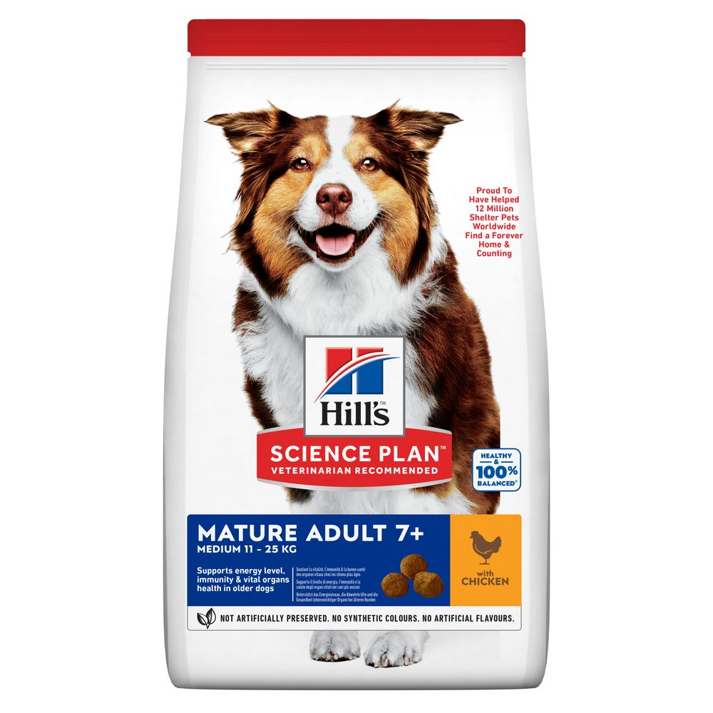 Hill's Science Plan - Hill's Science Plan Medium Mature Adult 7+ Alimento per Cani con Pollo 14 kg - Animalmania Store
