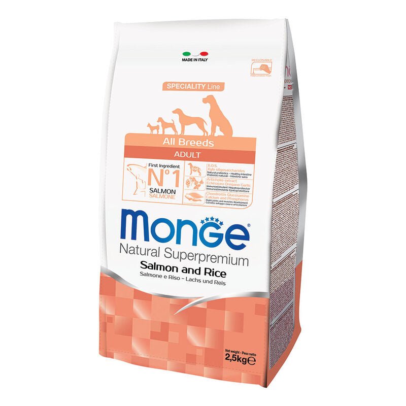 Monge - Monge Natural Superpremium Cane Adult Salmone & Riso - Animalmania Store