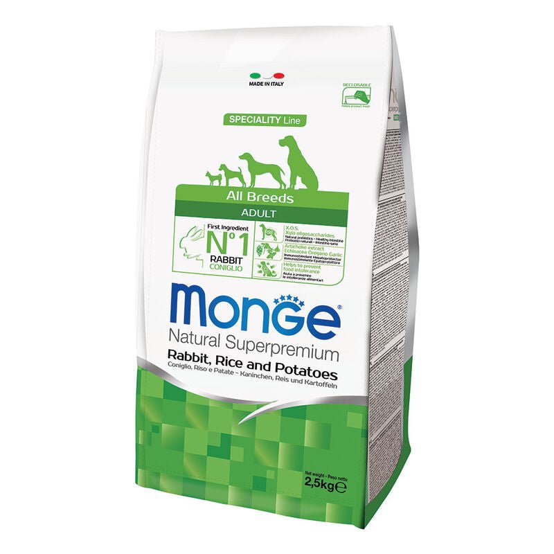 Monge - Monge Natural Superpremium Cane Adult Coniglio, Riso & Patate - Animalmania Store