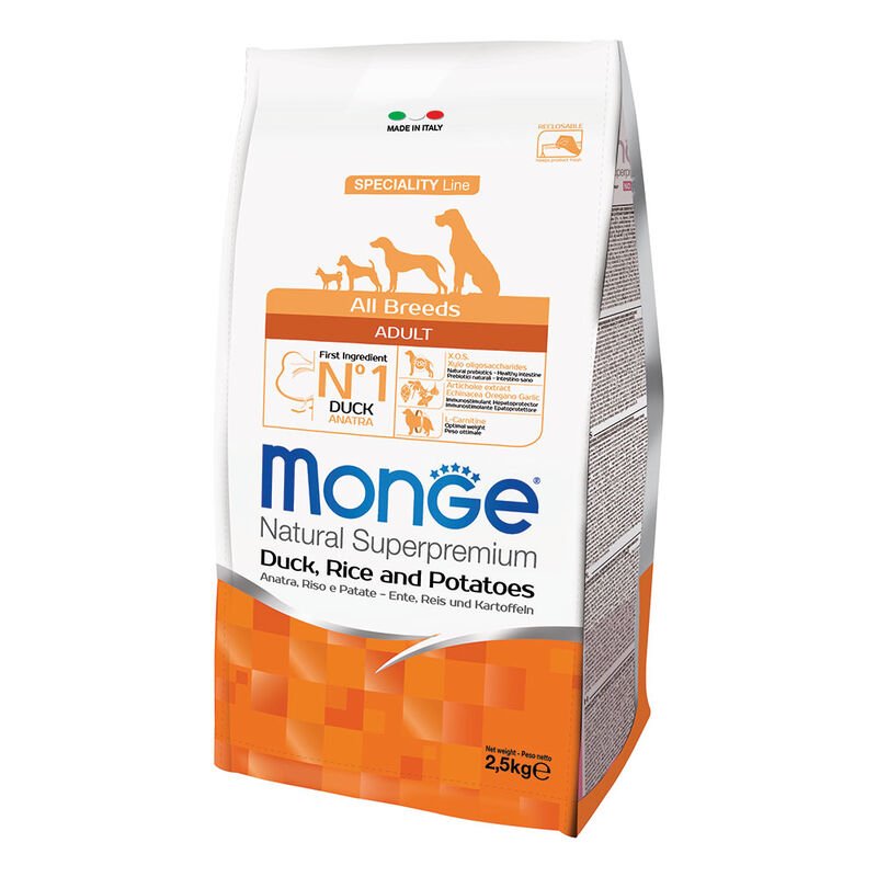 Monge - Monge Natural Superpremium Cane Adult Anatra, Riso & Patate - Animalmania Store