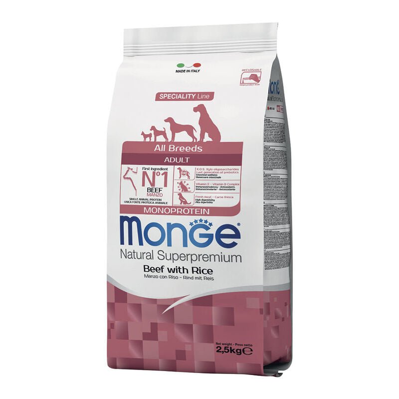 Monge - Monge Natural Superpremium Monoprotein Cane Adult Manzo & Riso - Animalmania Store