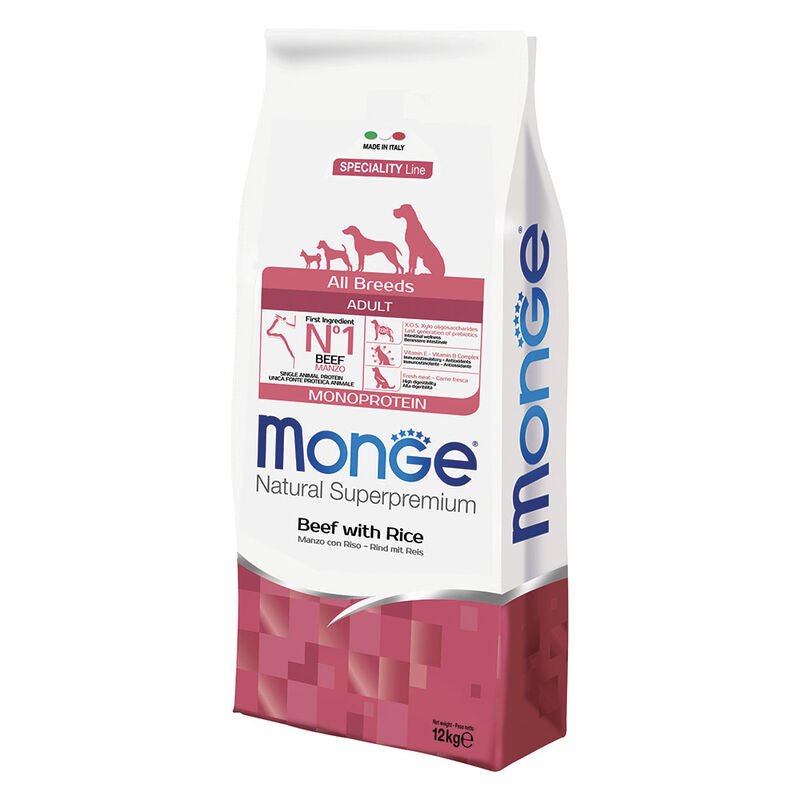 Monge - Monge Natural Superpremium Monoprotein Cane Adult Manzo & Riso - Animalmania Store