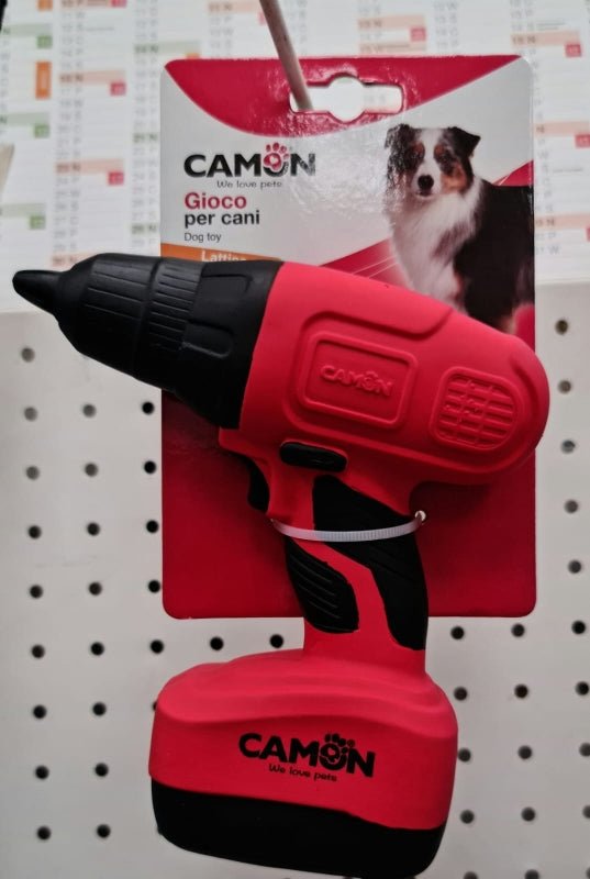 Camon - Gioco Per Cani - Trapano In Latex Con Imbottitura In Ovatta E Squeaker - Animalmania Store