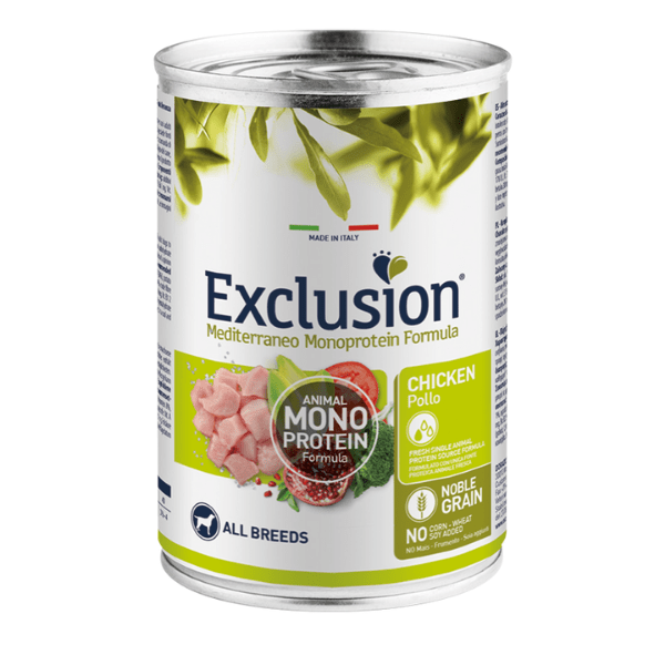 Exclusion - Exclusion Mediterraneo Cibo Per Cani Adulti Gusto Pollo 400Gr - Animalmania Store