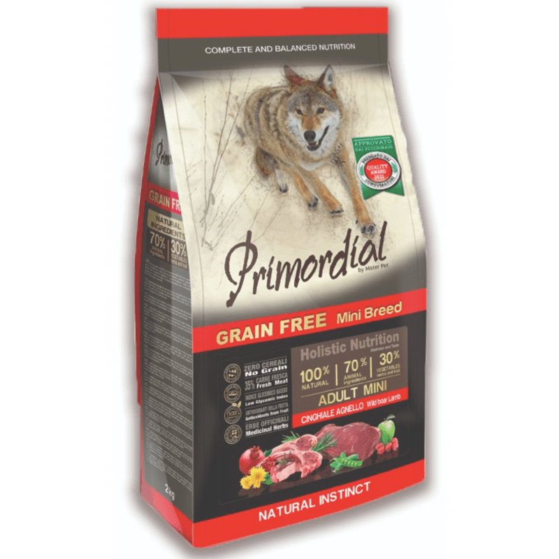 Primordial - Primordial Grain Free Cibo Per Cani Gusto Cinghiale E Agnello 2Kg - Animalmania Store