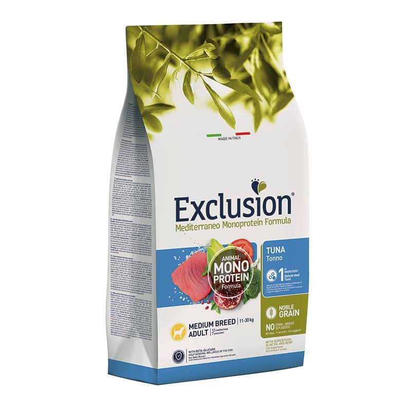 Exclusion - Exclusion Mediterraneo Cibo Per Cani Adulti Gusto Tonno 3Kg - Animalmania Store