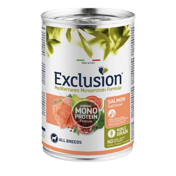 Exclusion - Exclusion Mediterraneo Cibo Per Cani Adulti Gusto Salmone 400Gr - Animalmania Store