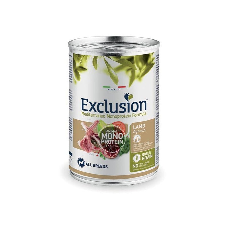 Exclusion - Exclusion Mediterraneo Cibo Per Cani Adulti Gusto Agnello 400Gr - Animalmania Store