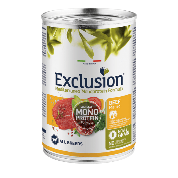 Exclusion - Exclusion Mediterraneo Cibo Per Cani Adulti Gusto Manzo 400Gr - Animalmania Store