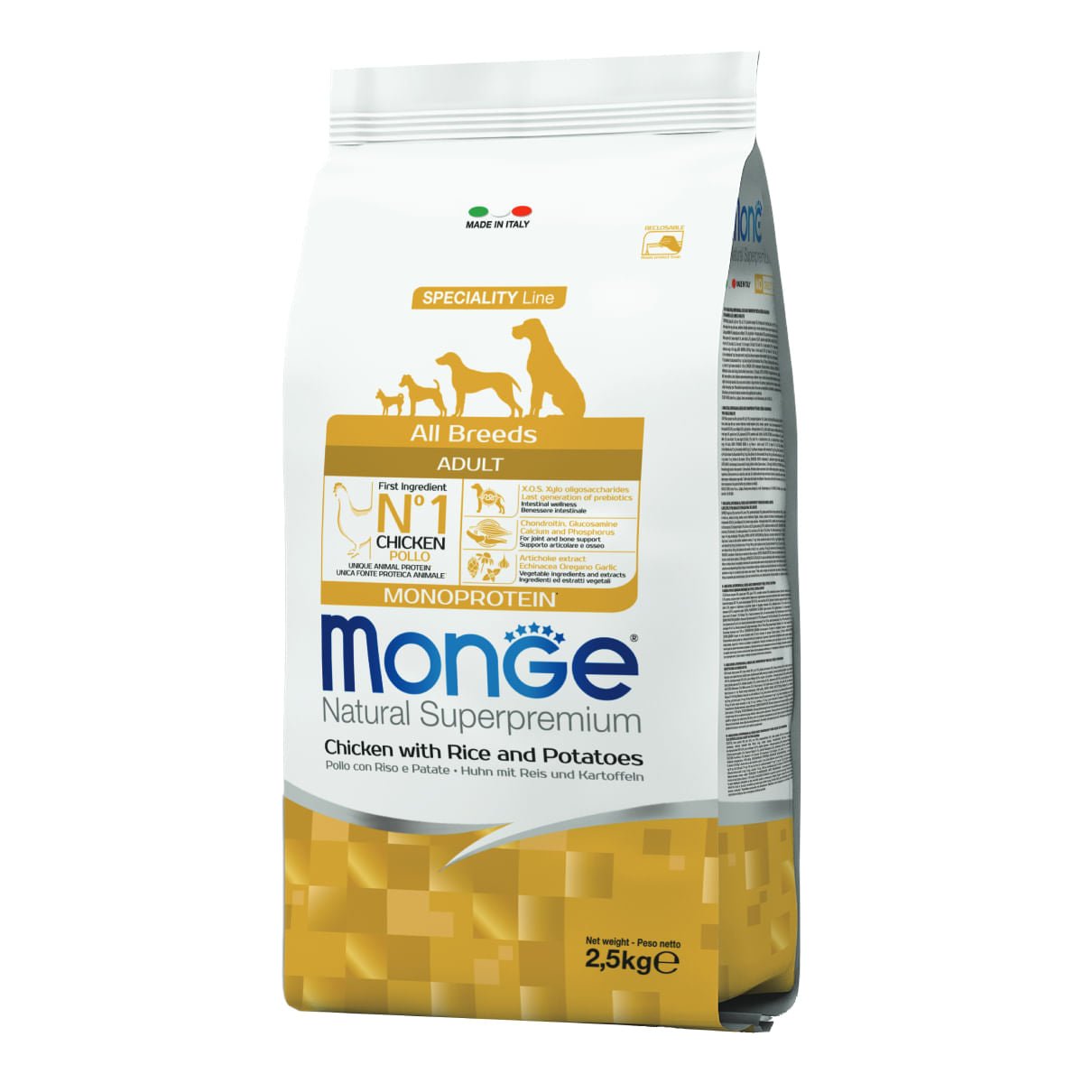 Monge - Monge Natural Superpremium Cane Adult Tacchino, Riso E Ptatate 2.5 Kg - Animalmania Store