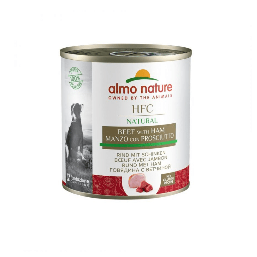 Almo Nature - Almo Nature HFC Natural Manzo e Prosciutto 290 gr per Cani - Animalmania Store