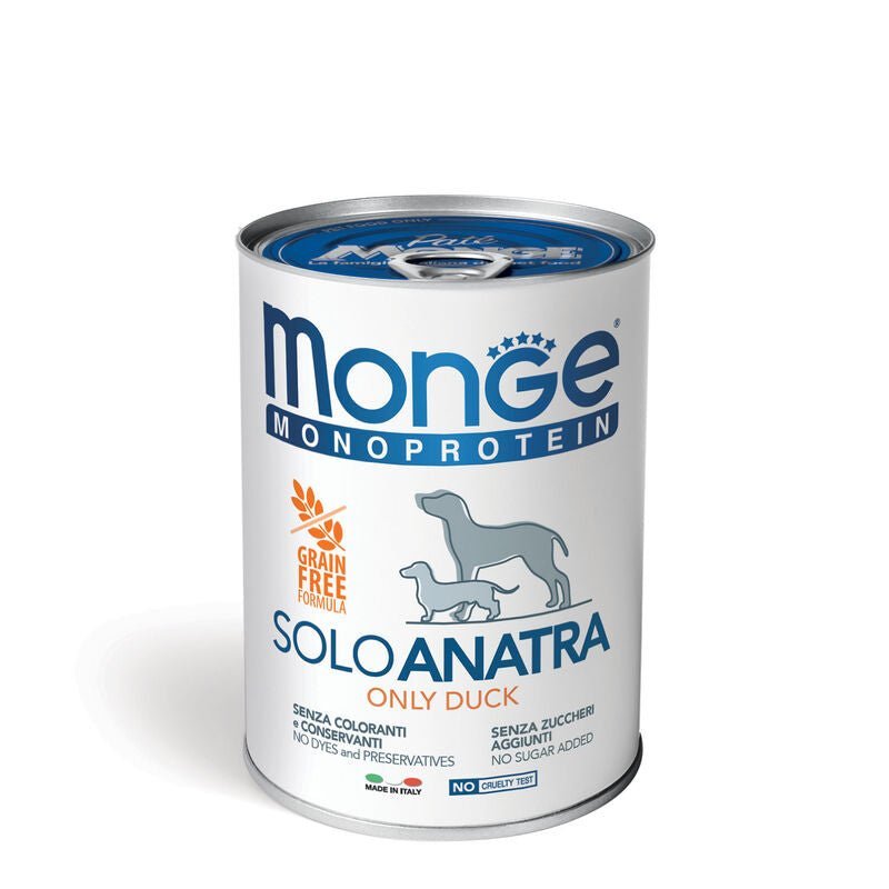 Monge - Monge Monoproteico Cane 400Gr 100% Solo Anatra - Animalmania Store