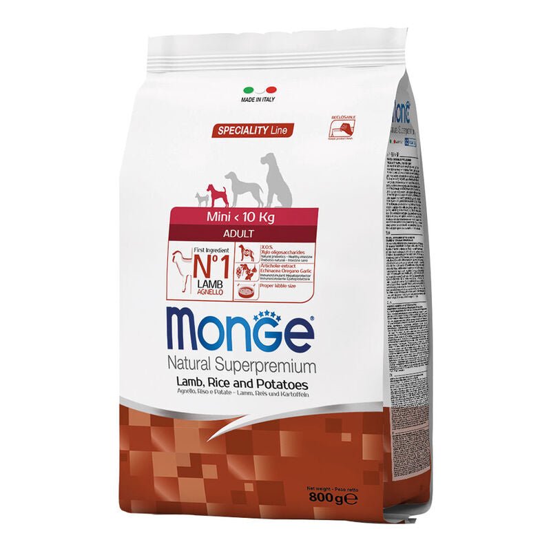 Monge - Monge Natural Superpremium Cane Adult Mini Agnello, Riso & Patate - Animalmania Store