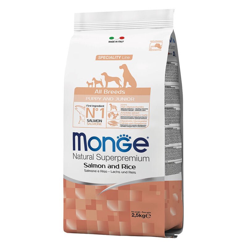 Monge - Monge Natural Superpremium Cane Puppy Salmone & Riso - Animalmania Store