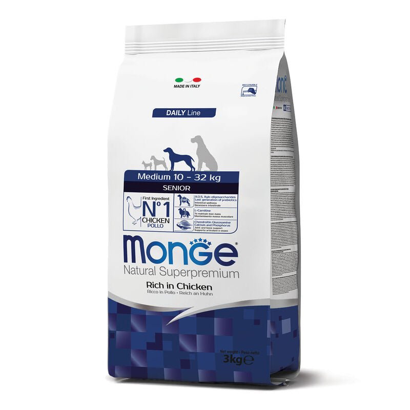 Monge - Monge Natural Superpremium Cane Anzianio Medium Pollo 3 Kg - Animalmania Store