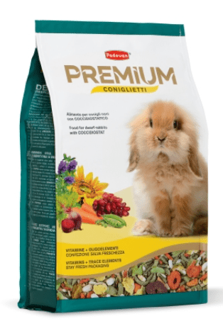 Padovan - PREMIUM CONIGLIETTI Mangime composto, con coccidiostatico, per conigli nani - Animalmania Store