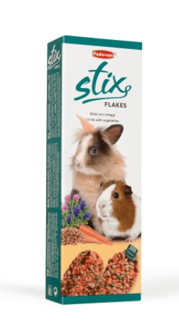 Padovan - STIX FLAKES CONIGLIETTI Mangime complementare per conigli nani, cavie e cincillà 100g - Animalmania Store