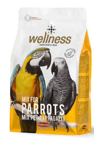 Padovan - WELLNESS PAPPAGALLI Mangime completo per pappagalli (cenerino, ara, amazzone) - Animalmania Store