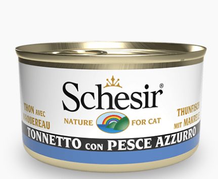 SCHESIR - Schesir Cibo umido per gatti adulti Tonnetto con Pesce Azzurro 24x85 g - Animalmania Store