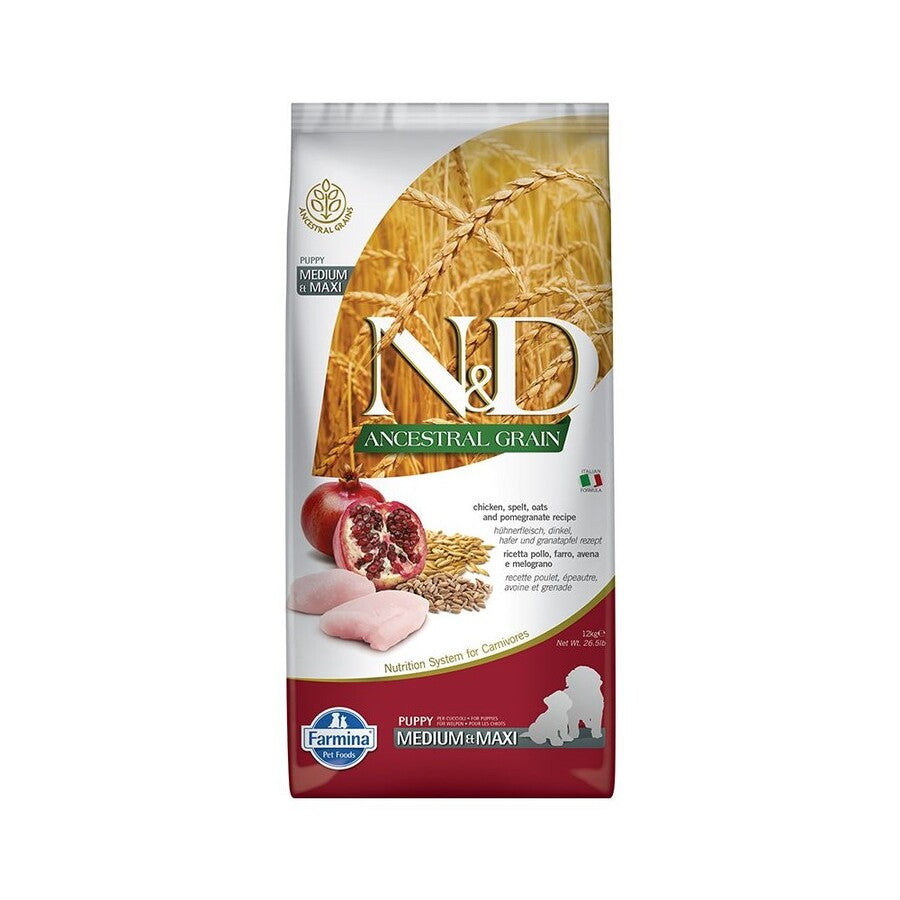 Farmina N&D cane Ancestral Puppy Medium Maxi 12Kg
