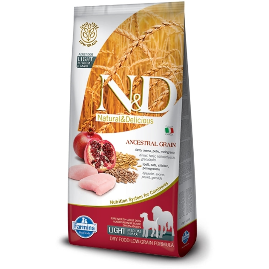 Farmina N&D cane Ancestral Light Adulto Medium Maxi 12Kg