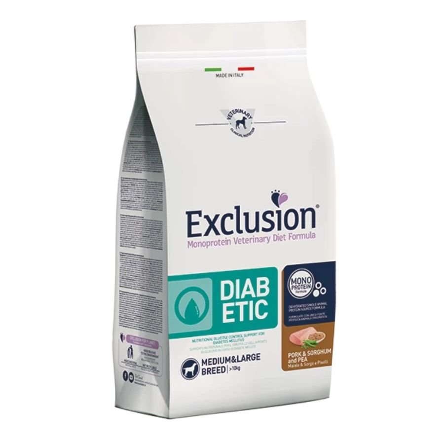 Exclusion - Exclusion Diabetic Cibo Per Cani Adulti Medium Large 2Kg - Animalmania Store