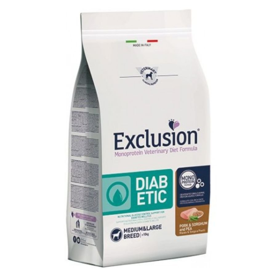 Exclusion - Exclusion Diabetic Cibo Per Cani Adulti Medium Large 12Kg - Animalmania Store