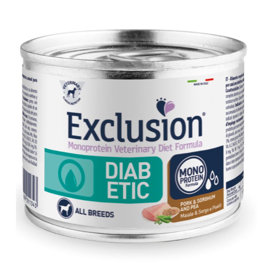 Exclusion - Exclusion Diabetic Cibo Per Cani Adulti Tutte Le Taglie 200Gr - Animalmania Store
