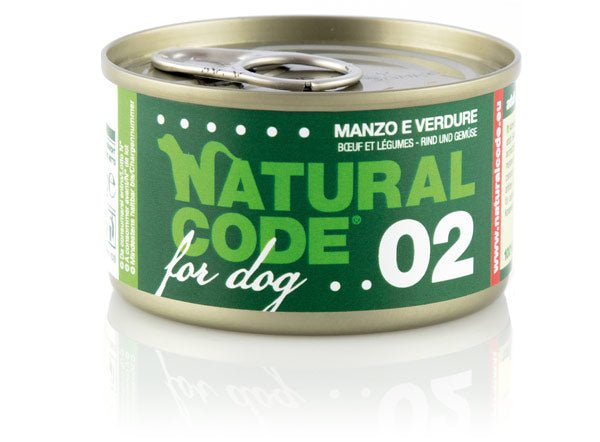 Natural Code - Natural Code Dog Manzo / Verdure Lattina - Animalmania Store