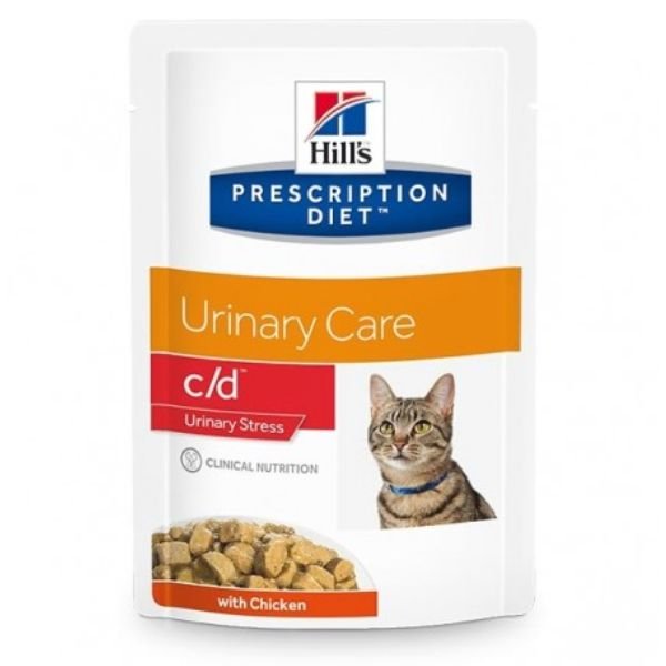 Hill's Science Plan - Hill'S Prescription Diet Gatto C/D Urinary Stress Pollo Bustina 85G Multipack 12 pezzi - Animalmania Store
