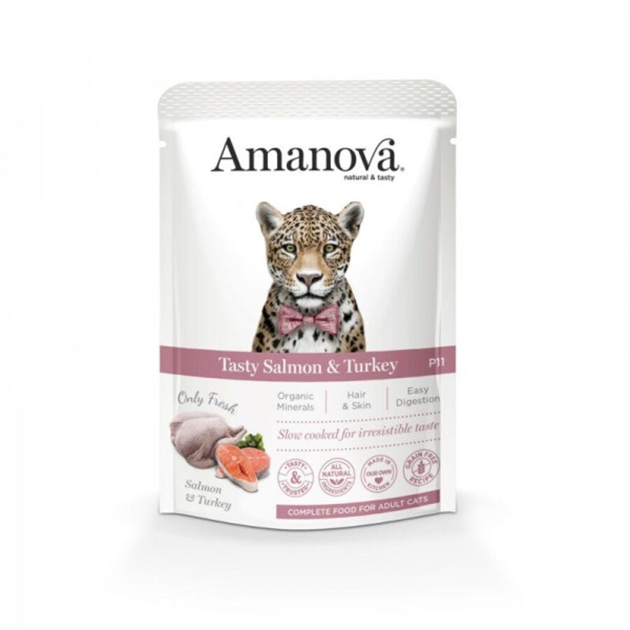 Amanova - Amanova Cibo Per Gatto Pouch Salmon & Tureky Sensitive 85G - Animalmania Store