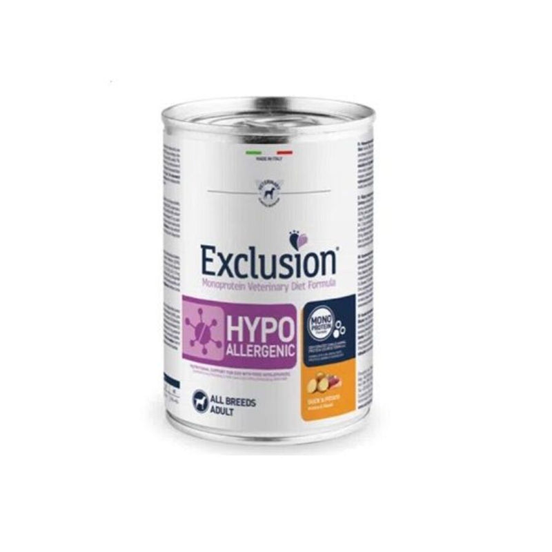 Exclusion - Exclusion Hypoallergenic Scatoletta Gusto Anatra E Patate 400Gr Per Cani - Animalmania Store