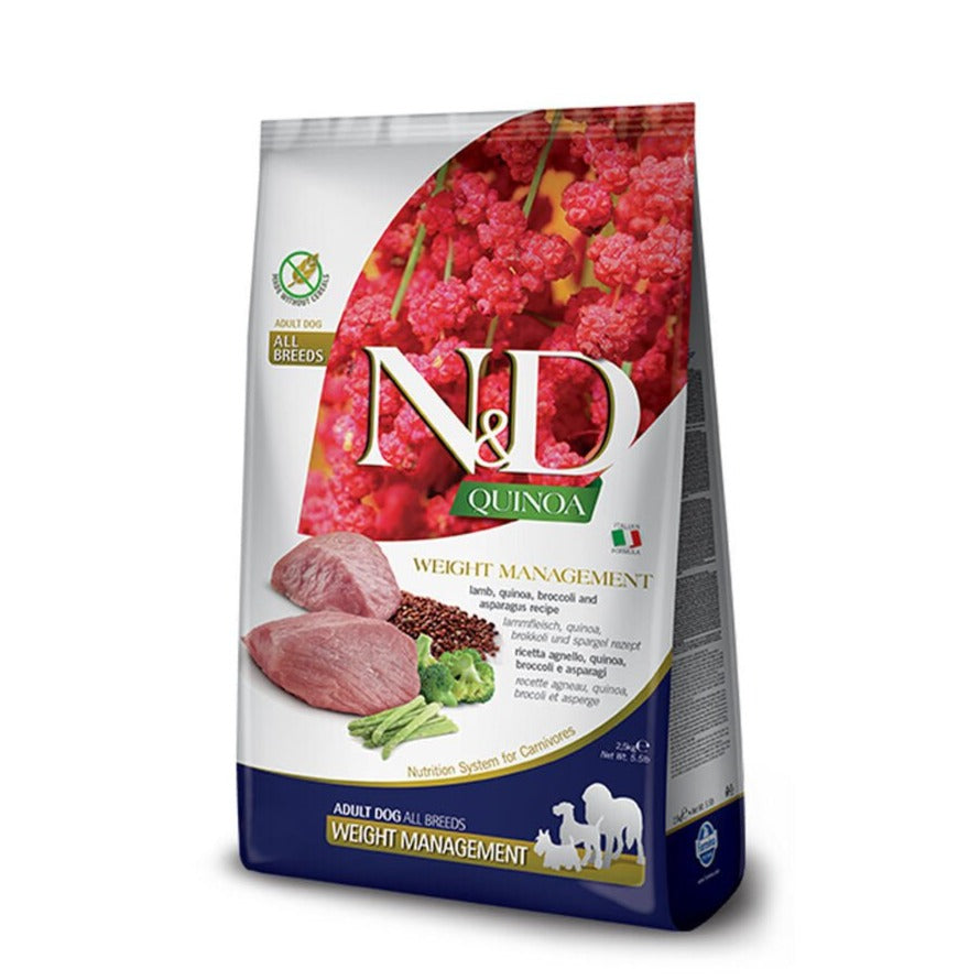 Farmina - N&D Quinoa Dog Weight Management Agnello, Broccoli E Asparagi Adult Mini - Animalmania Store