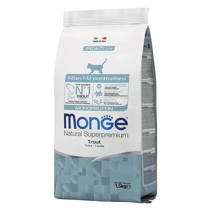 Monge - Monge Natural Superpremium Monoprotein Gattino Trota - Animalmania Store