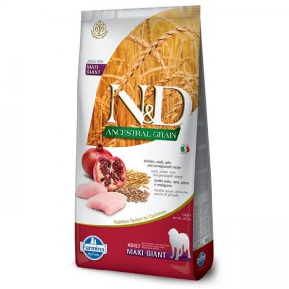 Farmina - N&D Ancest Dog Chick Spelt Oats Pomeg Adult Maxi Giant Kg 12 - Animalmania Store