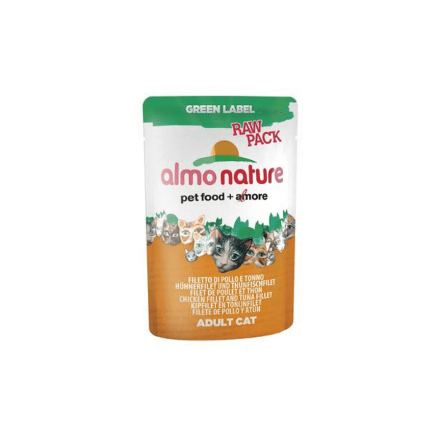 Almo Nature - Almo Nature Green Label Raw Pack Pollo e Tonno 55 gr per Gatti - Animalmania Store