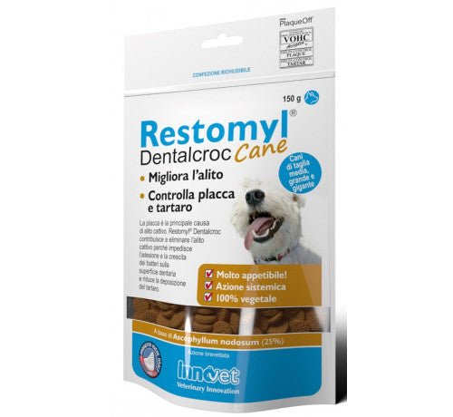 Animalmania Store - Restomyl Dental Croc cane 150g per cani di taglia media, grande - Animalmania Store
