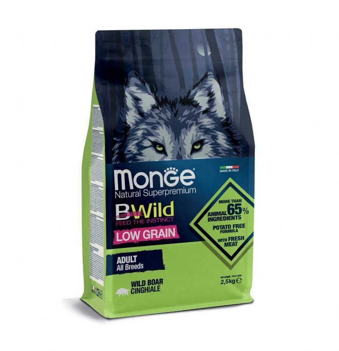 Monge - Monge Natural Superpremium Bwild Low Grain Cane Adult Cinghiale - Animalmania Store