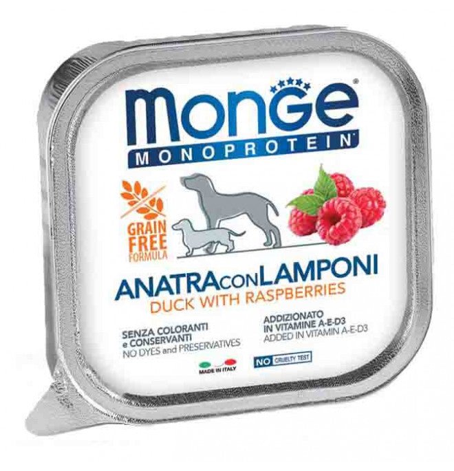 Monge - Monge Monoproteico Cane 150Gr Con Anatra E Lamponi - Animalmania Store