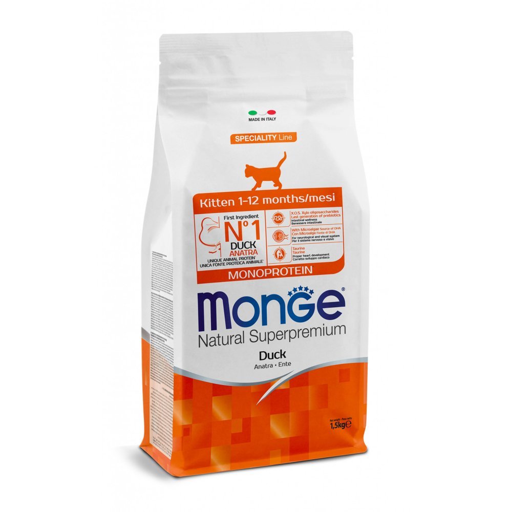 Monge - Monge Natural Superpremium Monoprotein Gattino Anatra - Animalmania Store