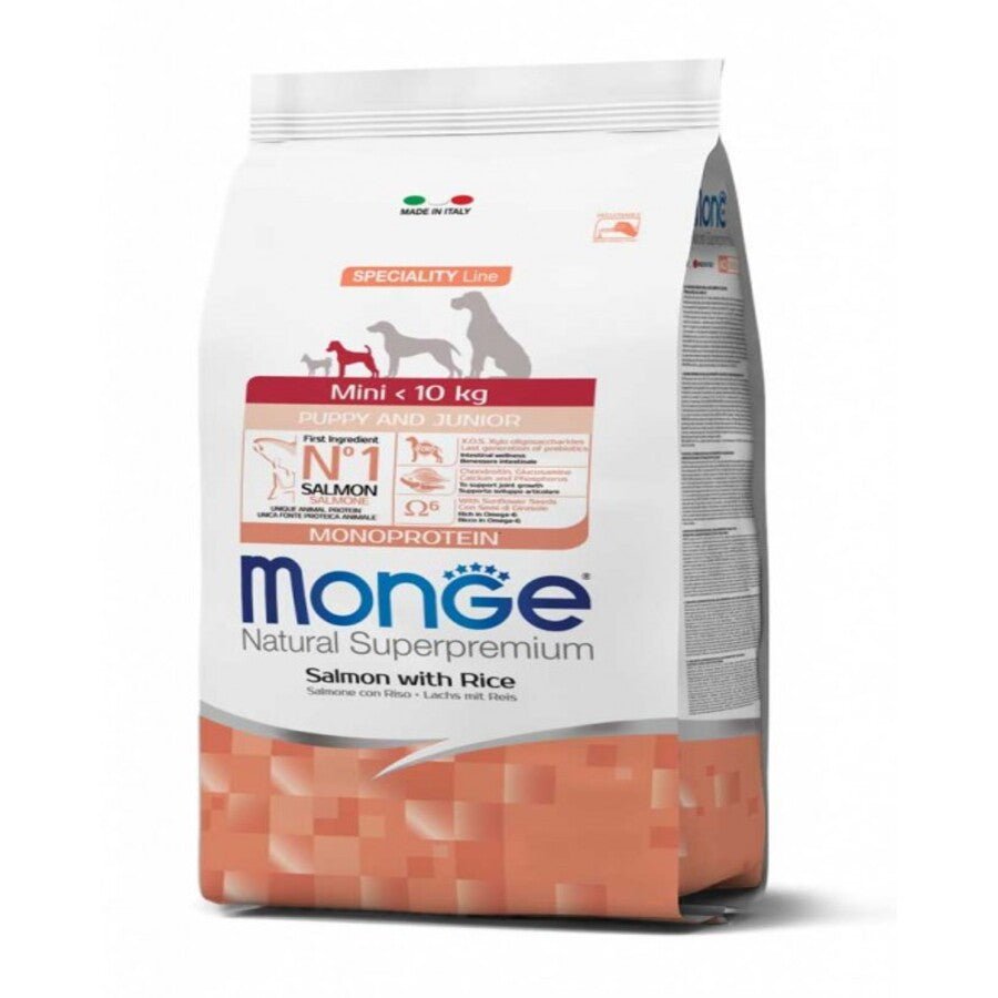 Monge - Monge Natural Superpremium Cane Puppy E Junior Salmone & Riso - Animalmania Store