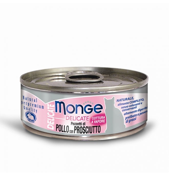 Monge - Monge Gatto Delicate Da 80 Gr In Lattina Pezzetti Di Pollo - Animalmania Store