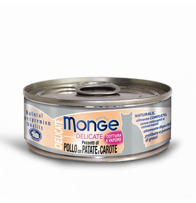 Monge - Monge Gatto Delicate Da 80 Gr In Lattina Pezzetti Di Pollo - Animalmania Store