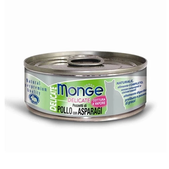 Monge Gatto Delicate Da 80 Gr In Lattina Pezzetti Di Pollo E Asparagi